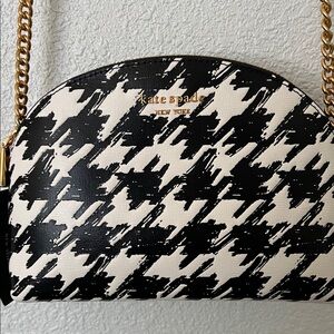 Kate Spade Morgan painterly houndstooth Crossbody Bag NWT with KS dust cover